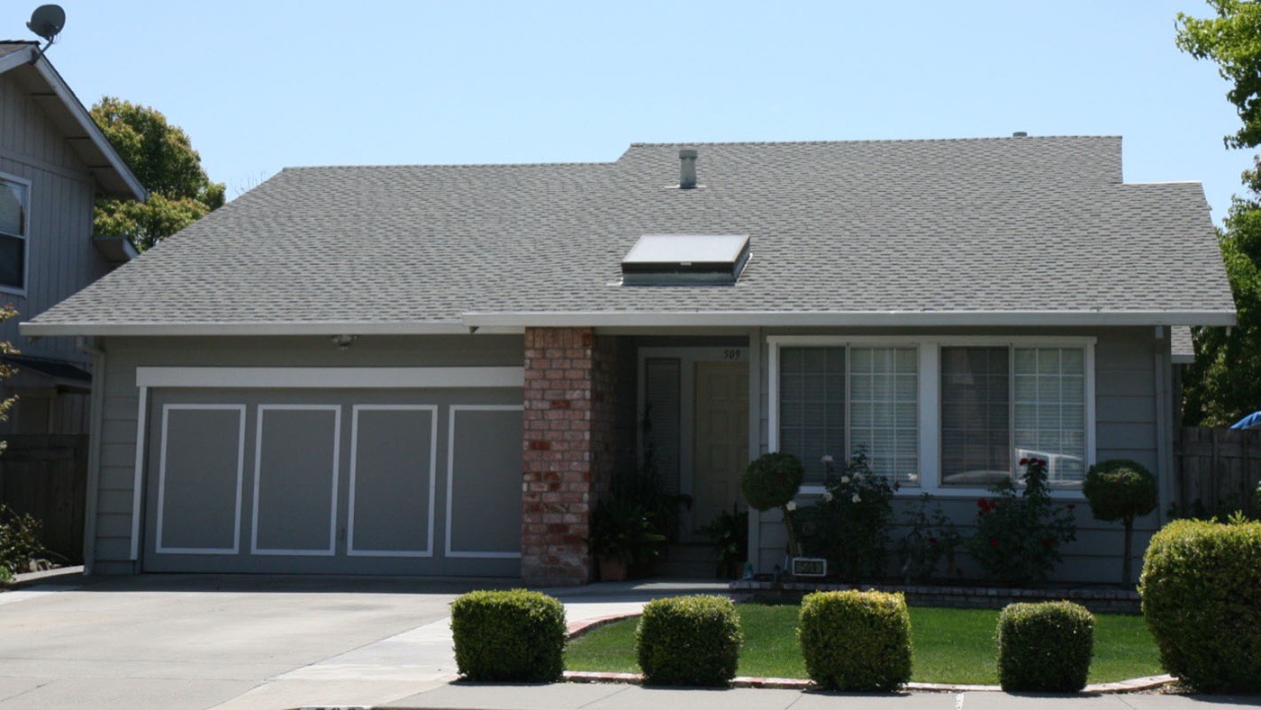 Composition shingle roof on a residential home