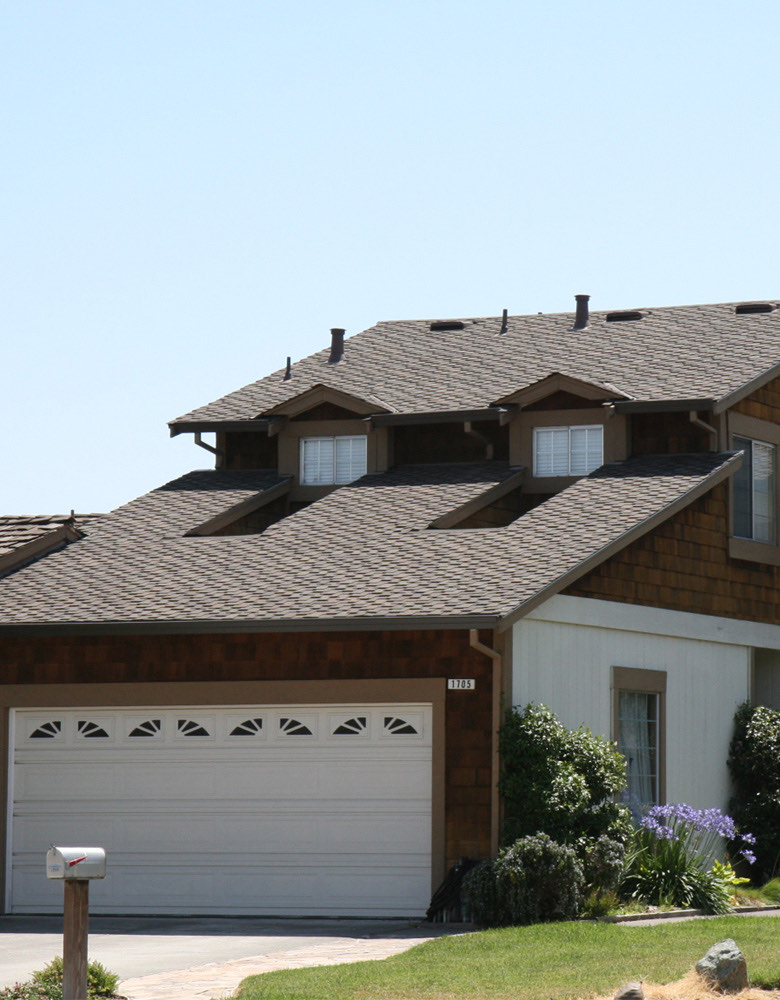 New composition shingle roof with skylights on a Sonoma County home